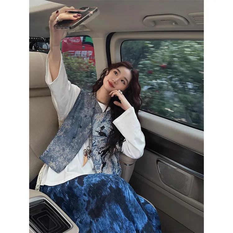 三吉黑花【昭愿】国风新中式马甲女时髦洋气2025新款叠穿背心上衣