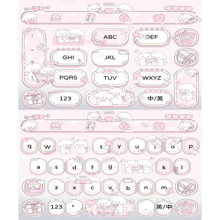 ios苹果/安卓/喵狗甜恋记/百度输入法美化皮肤动态漂浮键盘主