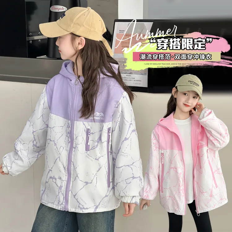 儿童双面穿摇粒绒外套2025新款秋冬款女童秋季抓绒上衣加绒冲锋衣