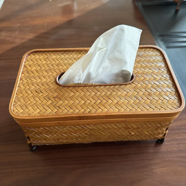 中式竹编纸巾盒餐巾纸盒家用纸抽盒客厅茶具文玩收纳盒创意抽纸盒