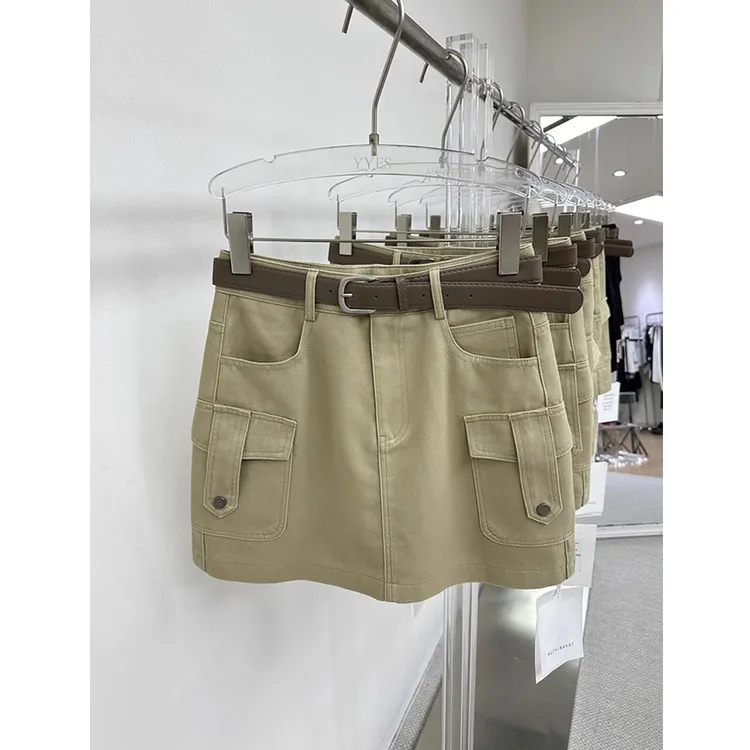工装短款半身裙女2025年夏季新款辣妹风高腰休闲显瘦包臀牛仔裙