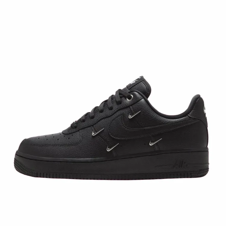 Nike Air Force 1 耐克女鞋黑银四钩空军一号低帮板鞋 HQ1180-001