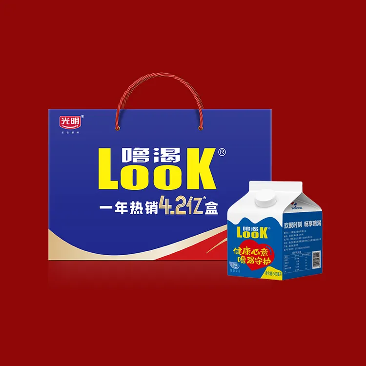 光明噜渴LOOK原味酸奶300ml/12盒营养早餐益生菌礼盒包装酸奶饮品