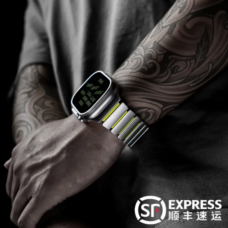适用AppleWatch Ultra3钛合金属表带S11磁吸扣S10苹果iwatch9手表