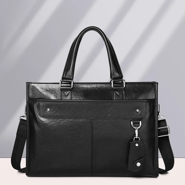 真皮公文包男包高档头层牛皮包16/7寸电脑包防水手提包男士商务