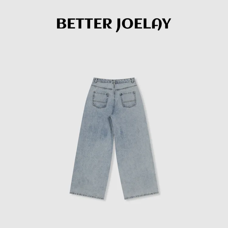 BETTERJOELAY -【如鱼得水】百搭时尚潮流休闲显瘦直筒牛仔裤ZZ2067