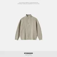NYHSUGOO/南乙秋冬12针半开领套头绵羊毛混纺毛衣3939男士可叠穿