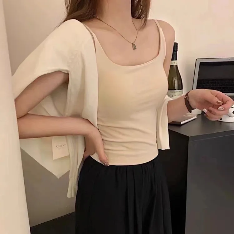 WenWen小个子夏季显瘦白色美背舒适背心打底吊带【文文同款】