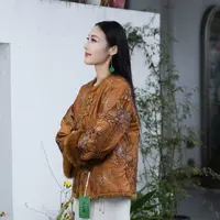 水如画《花想容》重磅高定真兔毛双面穿~新中式国风提花厚款外套