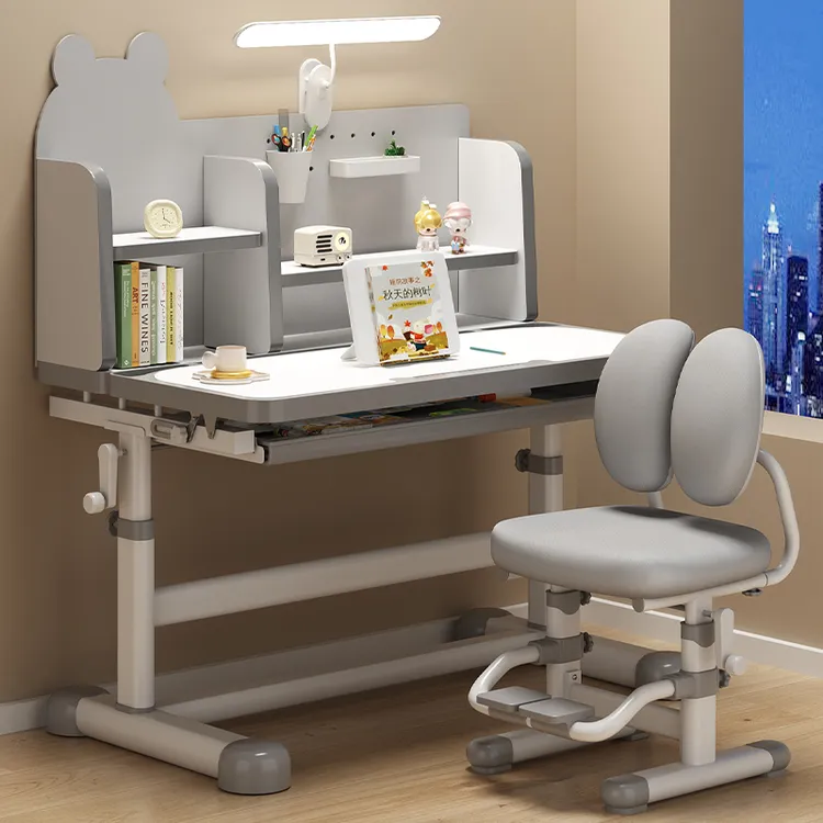 儿童学习桌可升降家用写字作业学霸桌子小学生书桌简易课桌椅套装