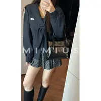 【mimius】U 韩系休闲学院风设计感海军领上衣 G09345