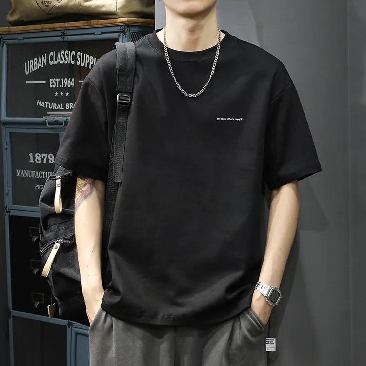 ZZ-9113夏天男士短袖潮牌薄款印花百搭半袖圆领宽松T恤