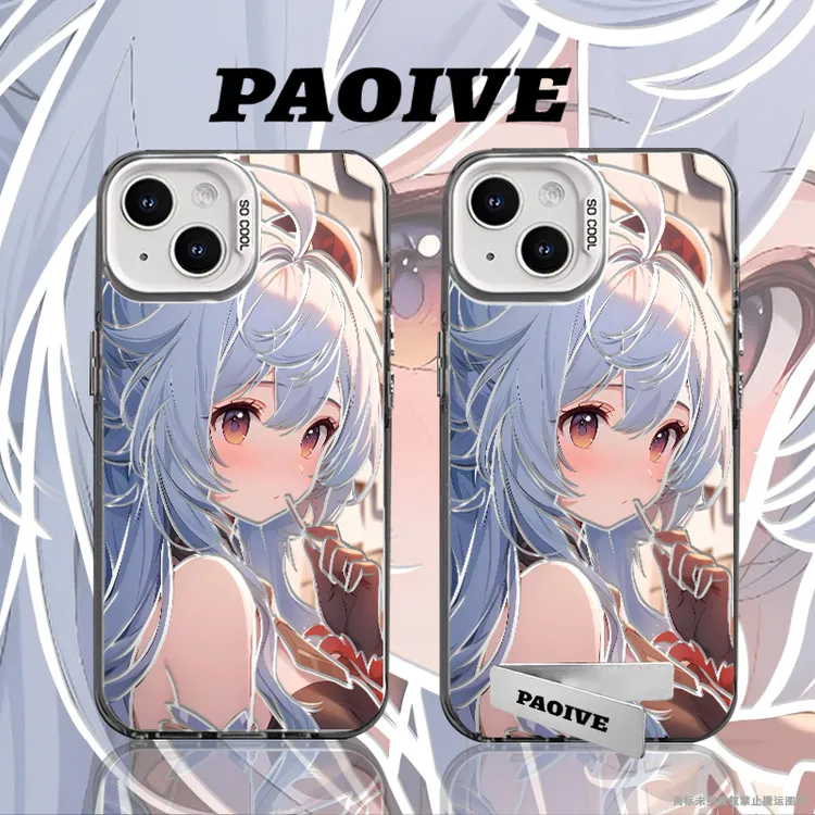 甘雨适用苹果华为vivoiPhone小米三星防摔彩银手机壳