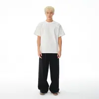 BIPOLAR罗纹拼接春秋百搭情侣宽松潮流美式卫裤 26U019