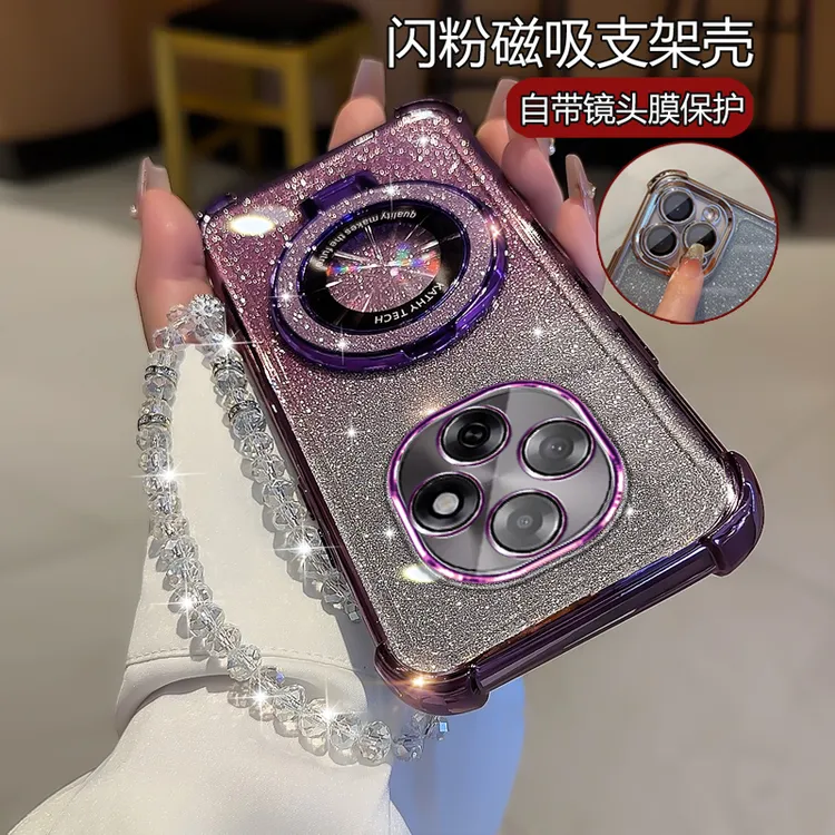 适用OPPOA6Pro新款手机壳软气囊防摔PLN110网红闪粉支架ooppa6por