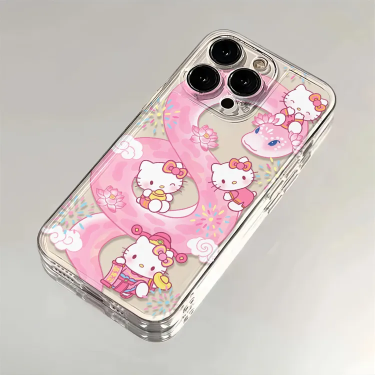 粉色凯蒂猫小蛇适用iPhone16小米15华为苹果14promax手机壳12太空