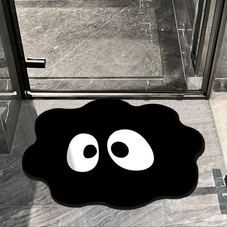 硅藻泥浴室吸水垫卡通小煤球地垫新款速干耐脏家用免洗加厚防滑垫