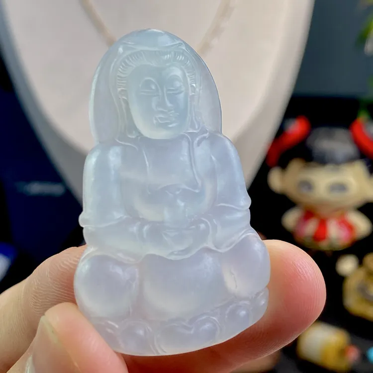 缅甸天然定制翡翠正装观音