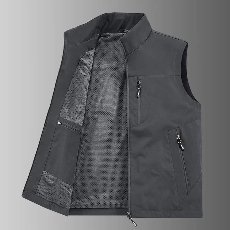 男士薄款马甲春秋季透气速干多口袋背心百搭户外钓鱼摄影无袖外套