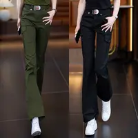 【单件】微喇叭裤夏装女新款工装裤休闲裤户外长裤大码薄款减龄裤