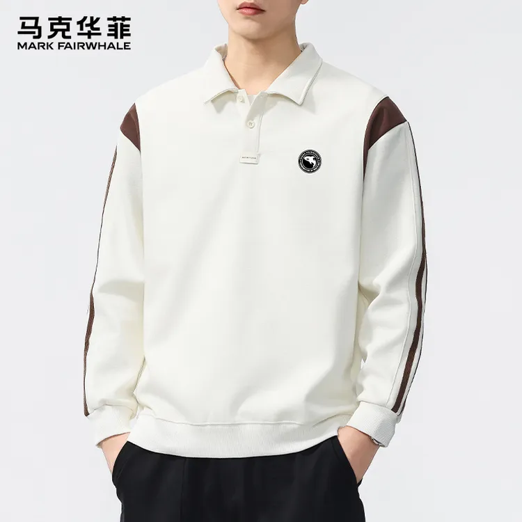 马克华菲2025新款卫衣男士秋季长袖POLO衫上衣高级感潮牌痞帅衣服