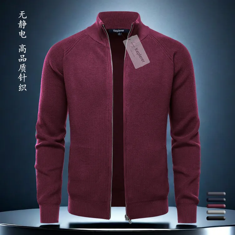 2025新款秋冬男款外套高端商务休闲拉链开衫毛衣小清新轻奢针织衫