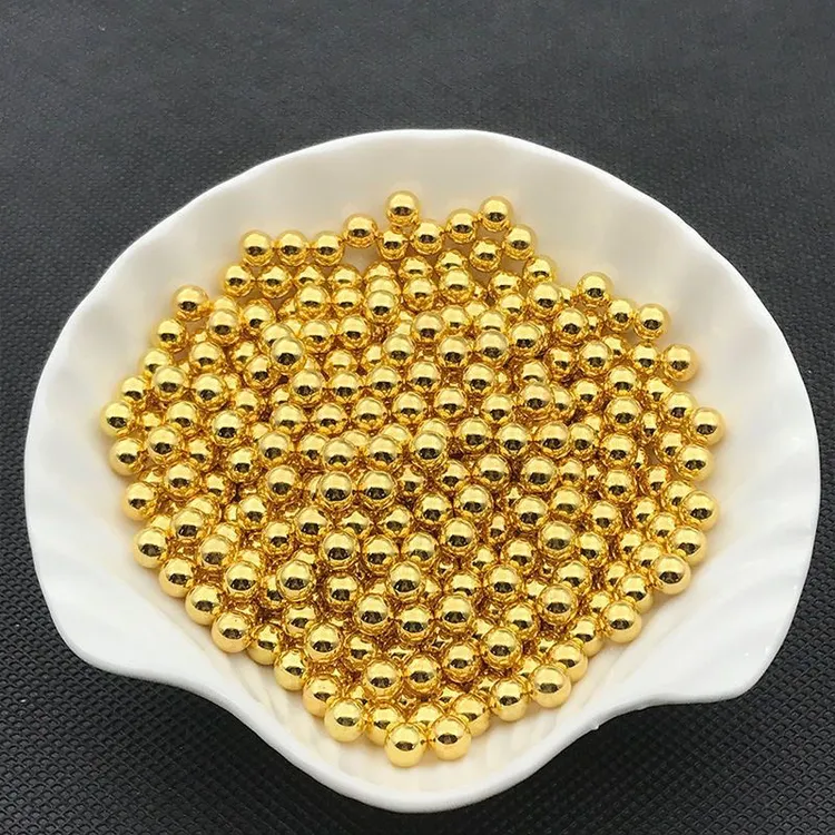 手工串珠金色直孔仿珍珠散珠子手缝隔珠发饰材料 