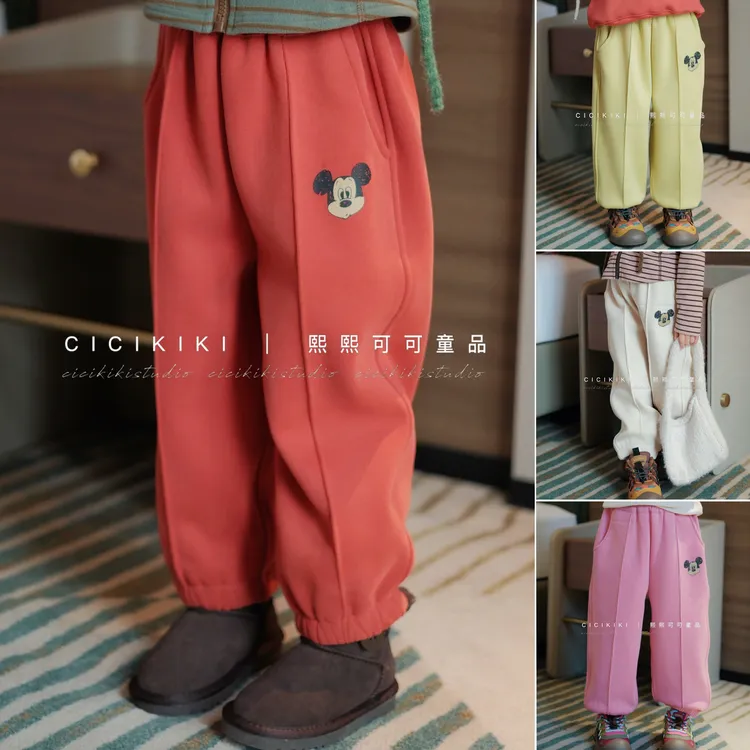 【熙熙可可】2025儿童童装秋冬百搭加绒运动休闲女童卫裤 KZ25130