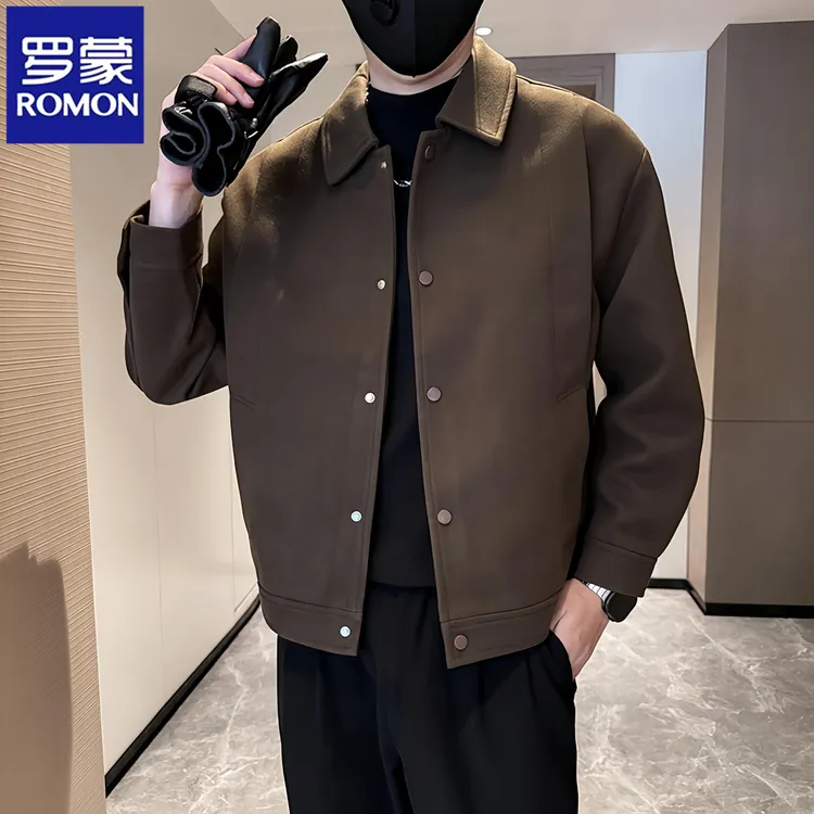 Romon/罗蒙春秋季轻熟风休闲短款外套男士韩版帅气防风时尚夹克潮