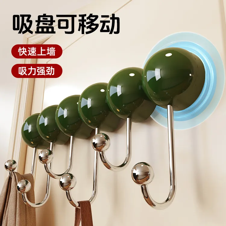 多巴胺挂钩家用免打孔吸盘式门后挂衣钩无痕玄关卧室衣帽收纳挂NY