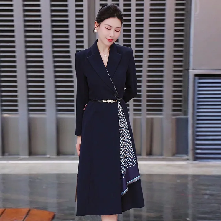 端庄优雅春季新款时尚高级感气质优雅通勤西装连衣裙正式场合女装