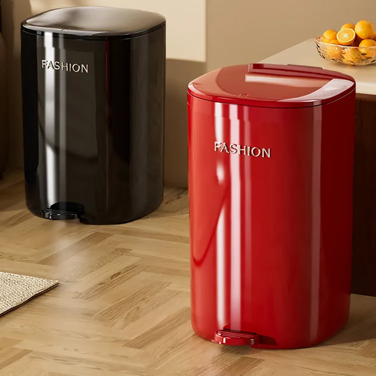 轻奢翻盖垃圾桶客厅卧室按压垃圾桶浴室卫生间防水防臭脚踏垃圾桶