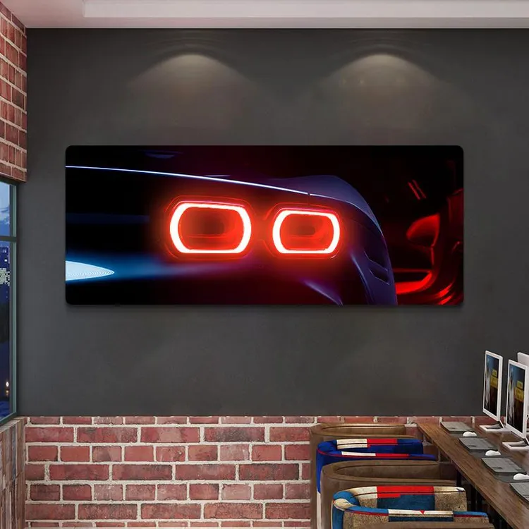 汽车挂画创意超跑车灯发光LED客厅沙发背景墙上壁画电竞房装饰画