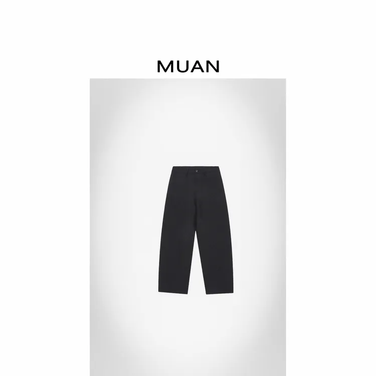 木岸MUAN：《松弛超模裤》定制菱格高级宽松百搭简约长裤D-MJ-F8628