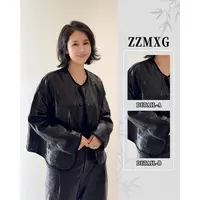 【珍珍国风设计】【轻奢小羊皮】轻奢新中式短款秋冬新款上衣W-83823