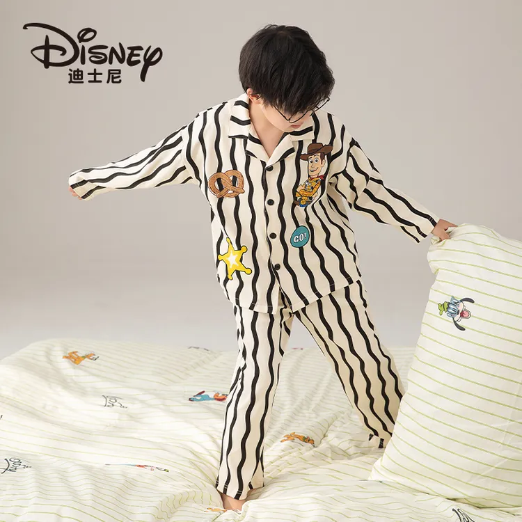 Disney/迪士尼男童睡衣春秋季纯棉长袖胡迪儿童卡通家居套装4261