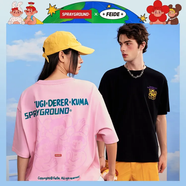 【FEIDE联名】SPRAYGROUND鲨鱼嘴短袖T恤潮流印花纯棉HD WE130205