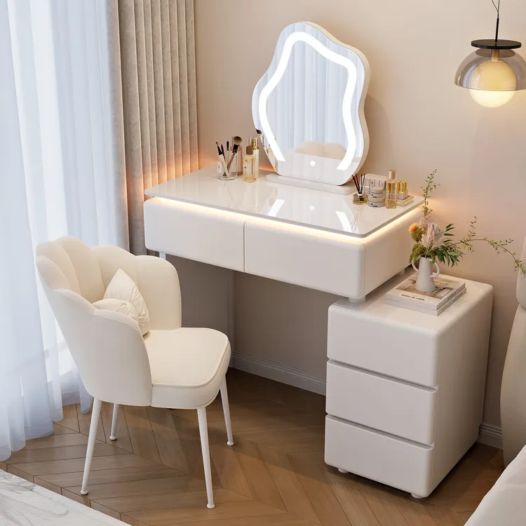 新款设计2025小户型梳妆台卧室25新款奶油风主卧斗柜家用化妆桌