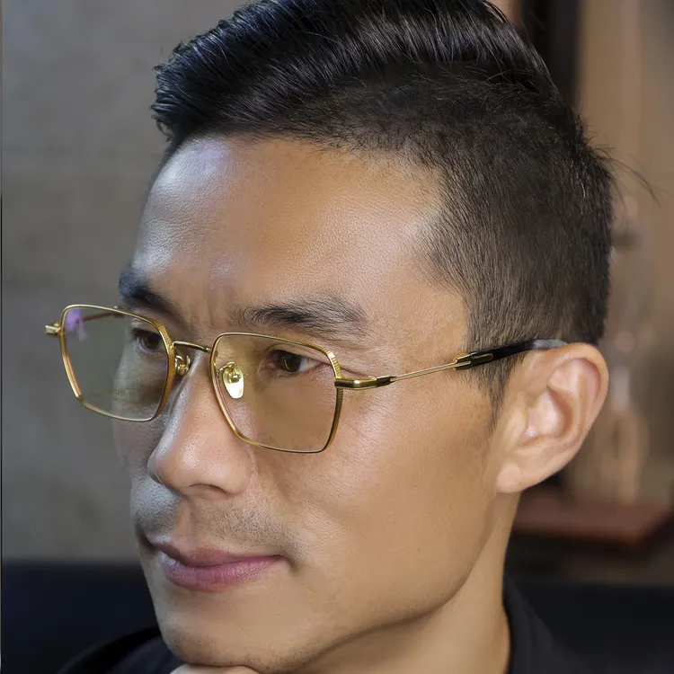 牛角眼镜男士近视眼镜框高档超轻钛架眼镜架框镜手作可配镜商务