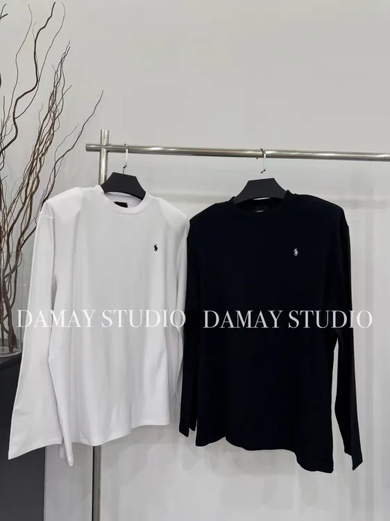 加绒磨毛DAMAY推选刺绣时尚内搭秋季日常针织打底上衣常规长袖