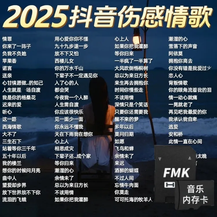 TF音乐内存卡伤感情歌DJ听歌歌曲mp3存储卡插卡手机小音响收音机