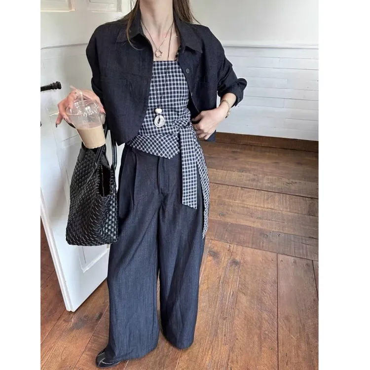 新款时髦精韩系显瘦洋气三件套2025早秋新款休闲时尚套装女A1525