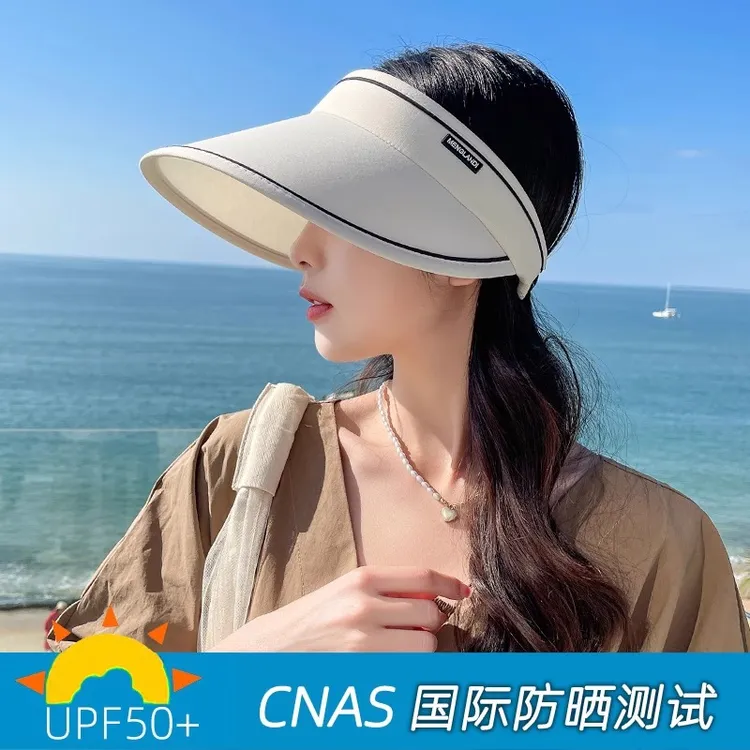 户外运动太阳帽骑行帽可折叠空顶帽时尚帽子防晒遮阳帽女士
