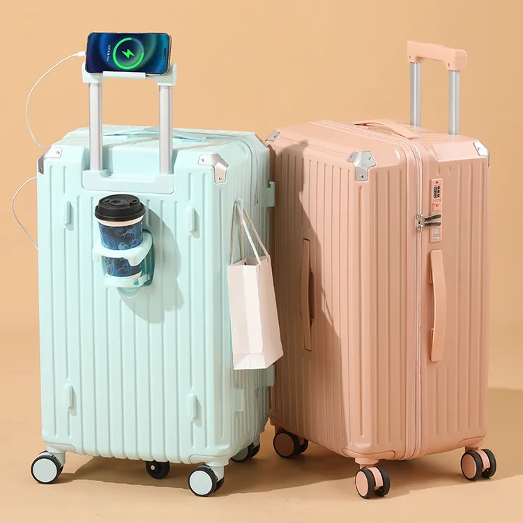 多功能大容量三七分时尚耐用五轮旅行箱双封闭隔层暗袋设计密码箱