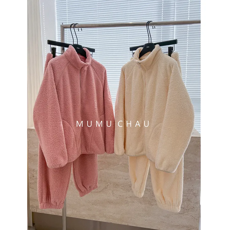 现货「MUMU CHAU」【暖呼呼】绒进心里女冬季毛绒家居服套装LD58397