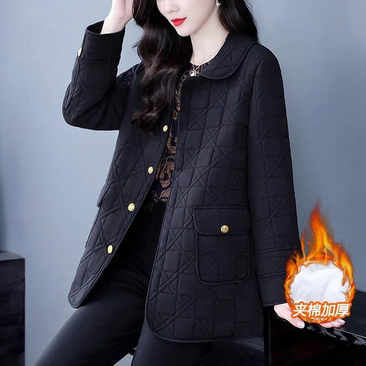 大码女装简约大气高级保暖显瘦冬季高档显瘦时髦棉服ZSX25A0480