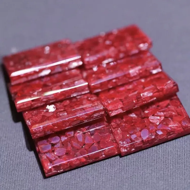天然辰砂高含量三号井天然晶体砂全透平安无事牌吊坠