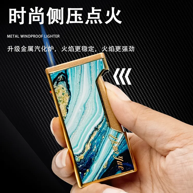 新款高颜值金属直冲打火机批发超市高级永久充气打火机反复使用