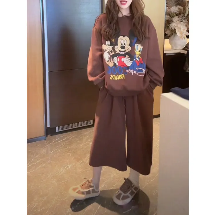 2025秋季正反印图米老板慵懒休闲套装女时尚百搭减龄新款两件套