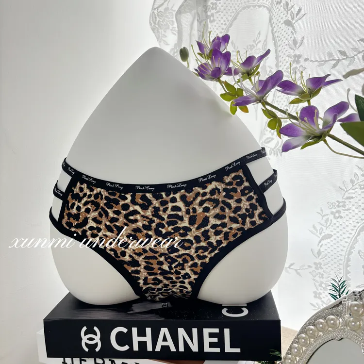 女士豹纹系带镂空纯欲网纱内裤女士2025新款性感蕾丝冰丝速干